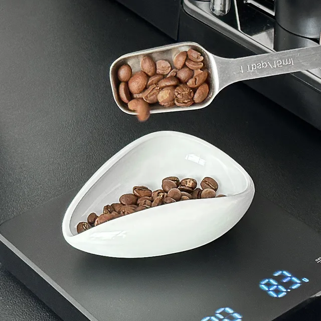 Coffee Beans Dose Trays Ceramic Weighing Bean Dish Measuring Tray  Espresso Coffee Accessories Weighing Tool for Home Kitchen 2