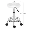 Round Cafe Chairs Stool with Lines Rotation Bar Stool White 6