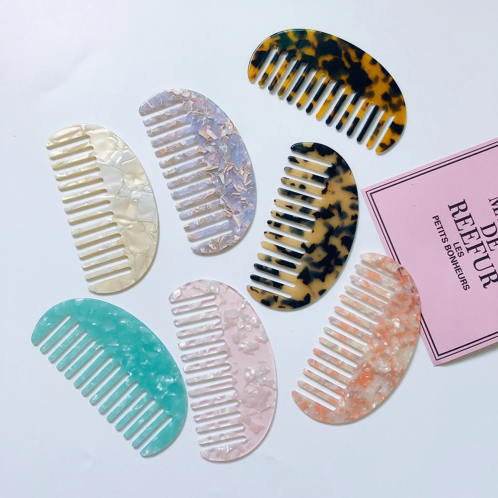

Fashion Acetate Hair Combs Anti-static Massage Hair Brush Hairdressing Colorful Hairdress Salon Styling Tool Travel Accessories