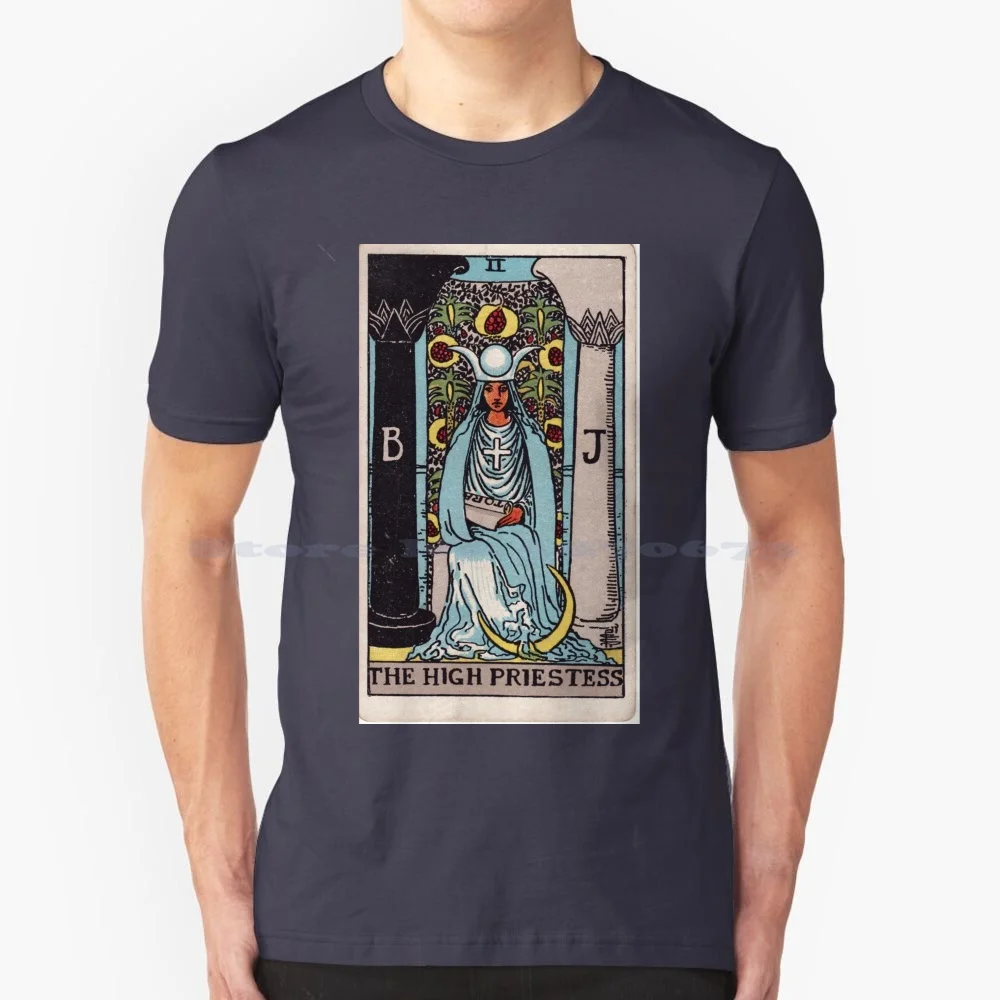 The High Priestess T Shirt 100% Cotone Tee High Priestess Tarot Major Arcana Deck Fortune