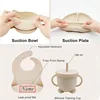 Personalized Name Baby Feeding Set Kids Silicone Plate Bowl Straw Cup Customized Children's Tableware Baby Supplies Newborn Gift 5