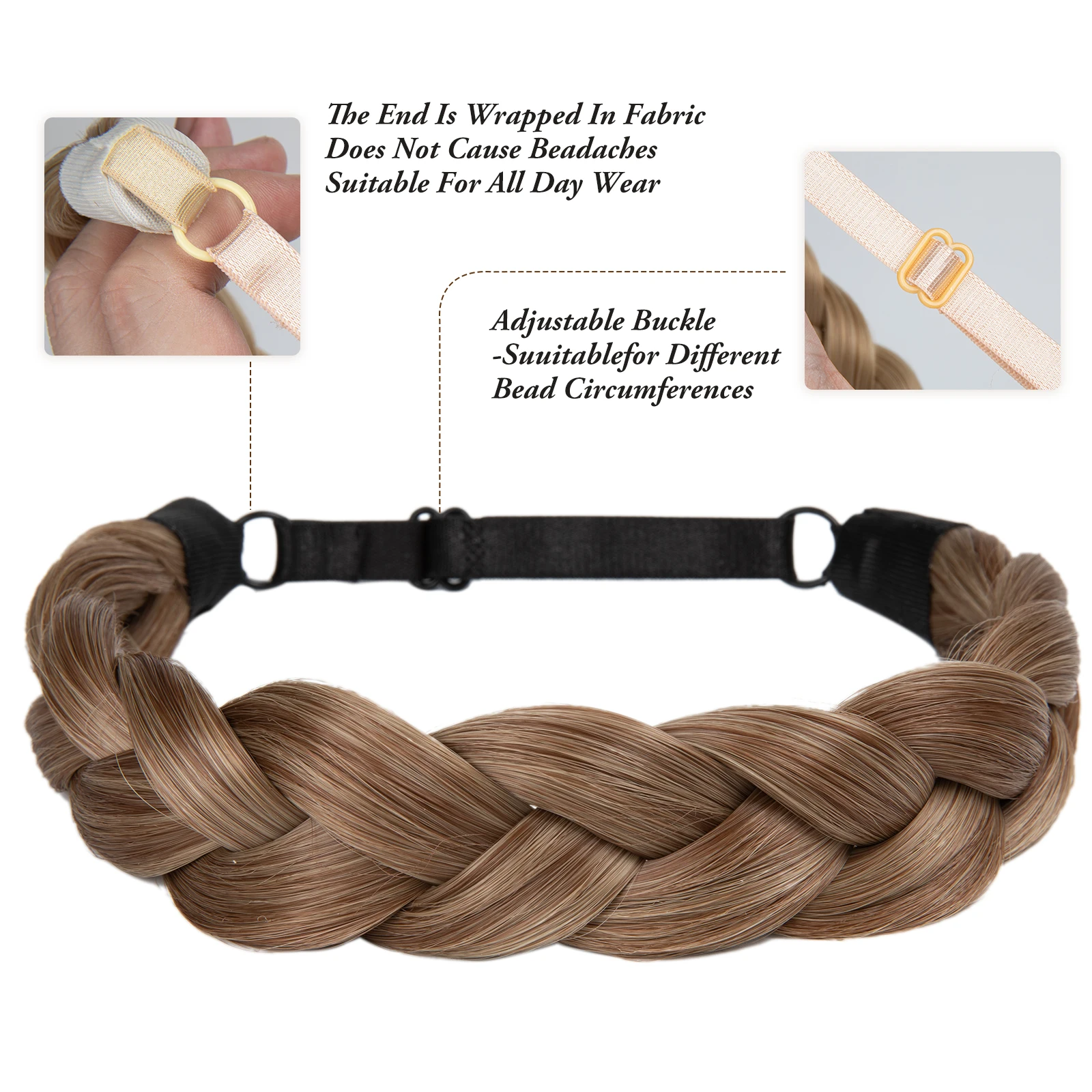 Synthetic Premium Adjustable Handmade Braided Elastic Band Hair Fashion Braiding Hair Headband Headwear For Women Best Sellers In Hair Extensions & Wigs