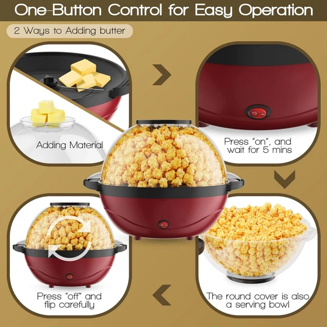 Popcorn Maker Fast Heat Up Popcorn Popper Machine Electric