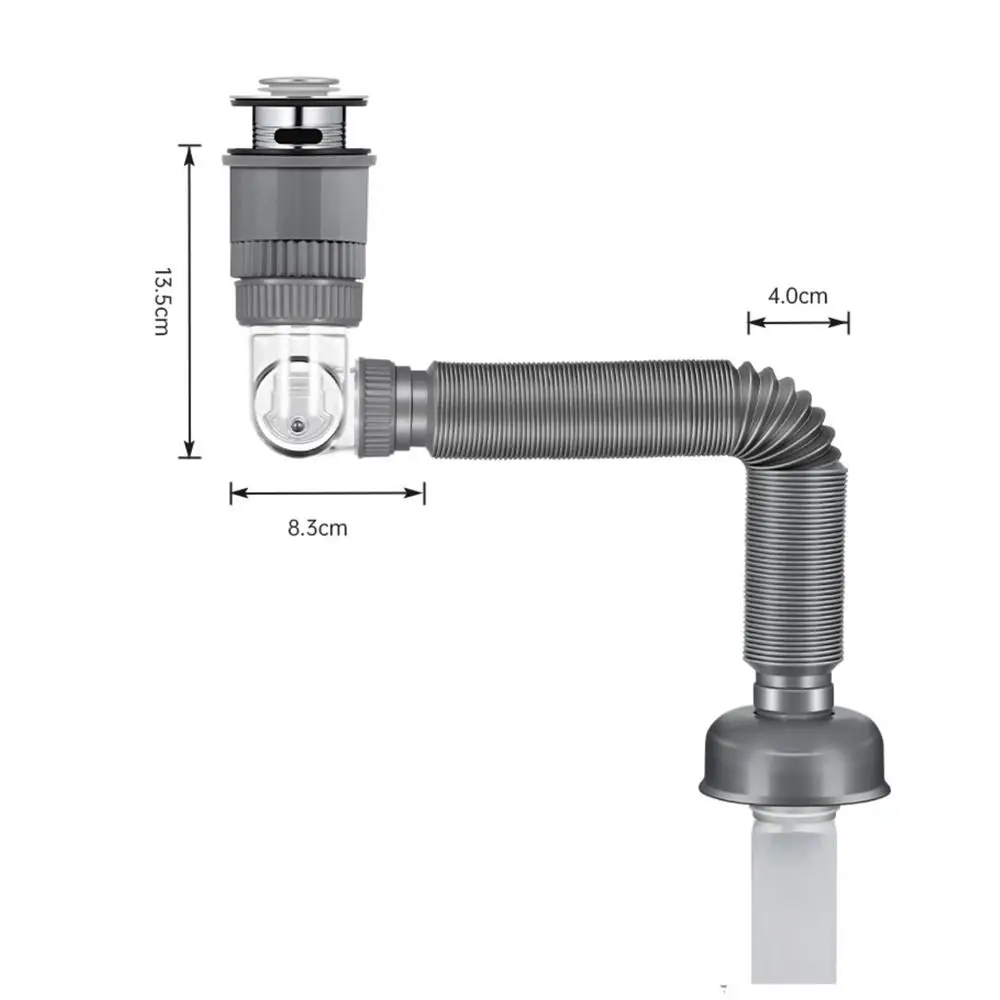 S Type Flexible Sink Drain Pipe Set Anti-Odor Sink Sewer Pipeline Drain Hose Extension Tube Anti-blocking Washbasin Accessories
