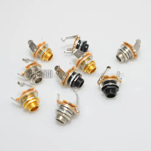 1pcs Electric Guitar Input Jack For Electric Guitar & Bass Guitar 1/4"" (6.35mm) Mono Jack Socket Chrome Nut & Washer - Image 6