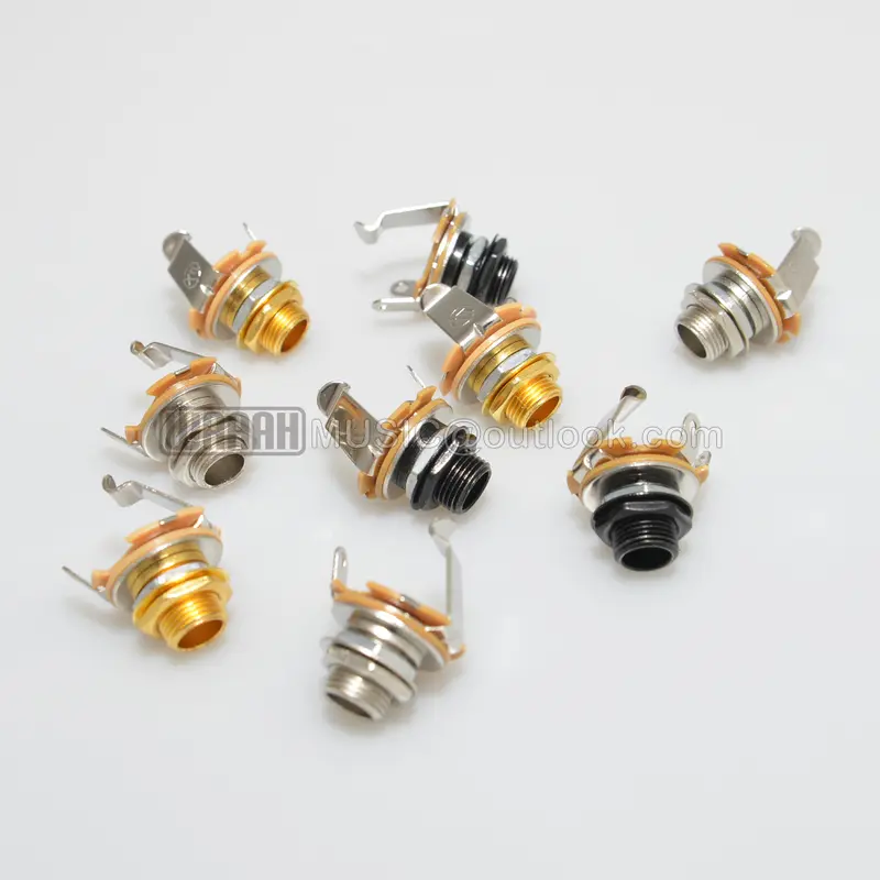 1pcs Electric Guitar Input Jack For Electric Guitar & Bass Guitar 1/4"" (6.35mm) Mono Jack Socket Chrome Nut & Washer - Image 6