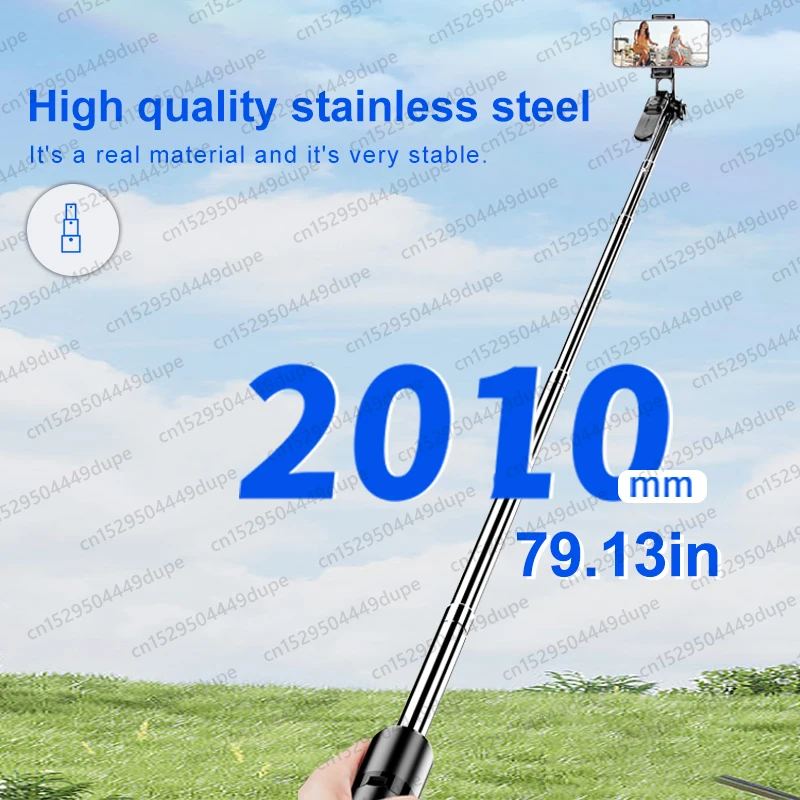 Tripod for Mobile Phone,2m Portable Selfie Stick with Wireless Remote Shutter,Stand for Camera Phone Photography