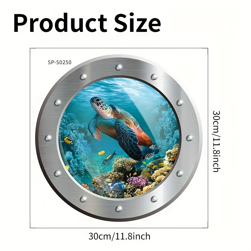 Sea World 3D Turtle Toilet Stickes Self-Adhesive Removable Bathroom Wall Stickers Waterproof Toilet Lid WC Decal Home Decoration vinyl stickers toilet stickers toilet wall stickers toilet seat stickers turtle wall stickers