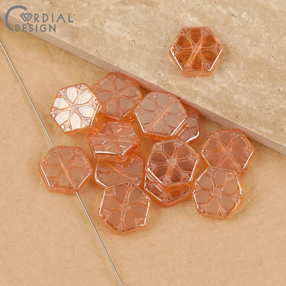 Cordial Design 15*16MM 200pcs Aurora Effect/DIY Glass Bead/Carving Effect/Hand Made/Geometry Shape/Jewelry Findings & Components - cordial
