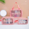 Waterproof Cosmetic Bag Portable Large Capacity Transparent Wash Bag Travel PVC Scrub Cosmetics Storage Bag PU Swimming Bag 1