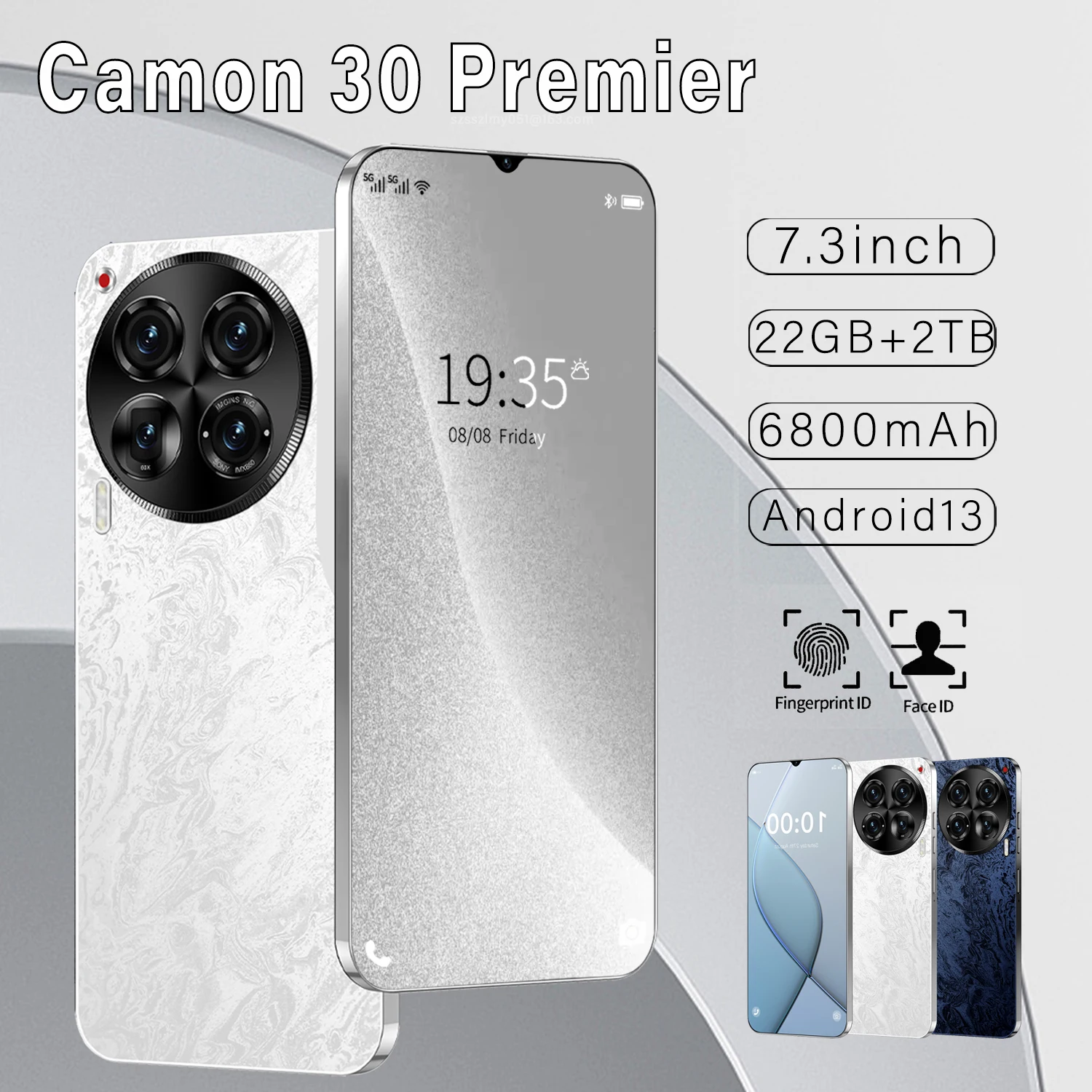 Camon 30 프리미어 스마트폰 글로벌 버전, 퀄컴 888, 10 코어, 22G, 2TB, 6800mAh, 50 + 108MP, 4G, 5G 휴대폰, 안드로이드 휴대폰