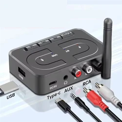 Wireless Bluetooth Audio Receiver with HD Microphone and Antenna, featuring USB U - Disk Music Streaming and HIFI Stereo Sound (Normal version)