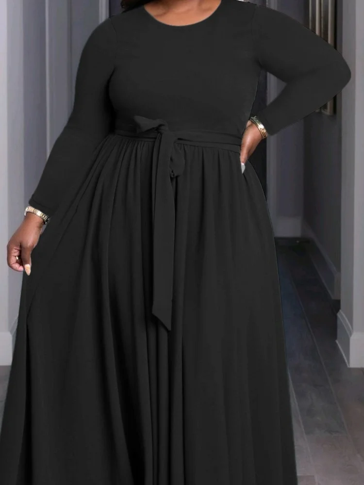 Wmstar Dress Women Wholesale Selling Cross Border Autumn Winter Large Sized Stylish Commuting Dresses with A Large Swing 2025