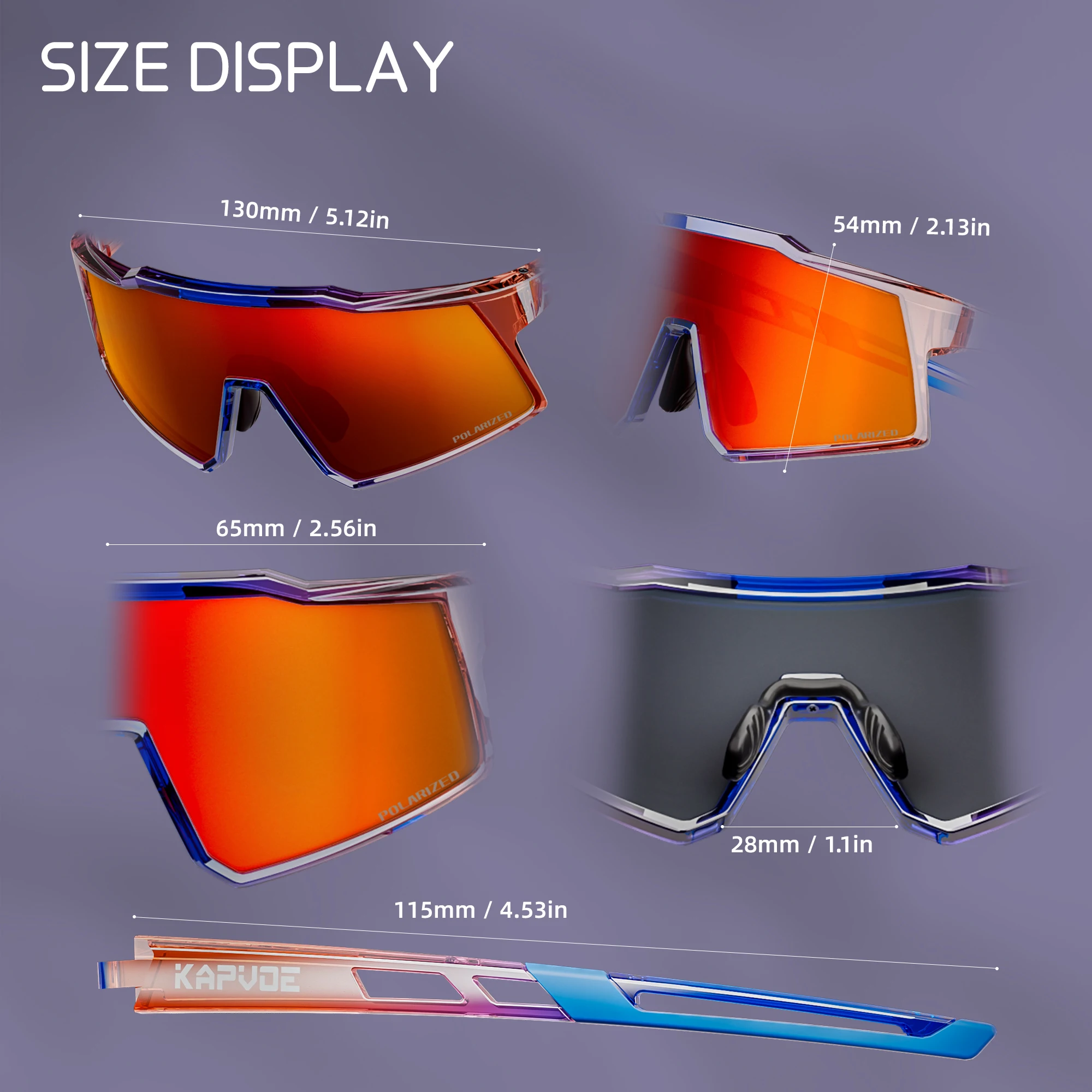 Kapvoe Kids Photochromic Sports Sunglasses Polarized Cycling Glasses Teenagers UV400 Eyewear Boys Girls Sports Running Baseball