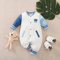 Boys Girls Outfit Cartoon Bear Baby Infant Clothes Toddler Onesie Costume Romper Jumpsuit 0-18 Months Long Sleeve Newborn Trendy