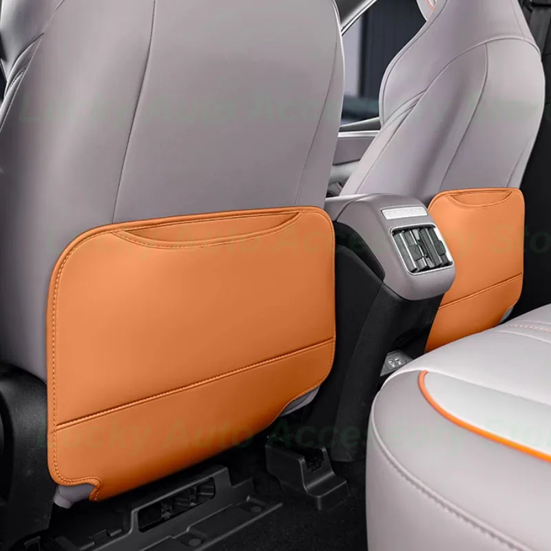 for BYD Song Pro DMI Car Rear Row Anti-kick Covers Seat Back Kick Protector Dirt-proof Leather Cover Interior Accessories