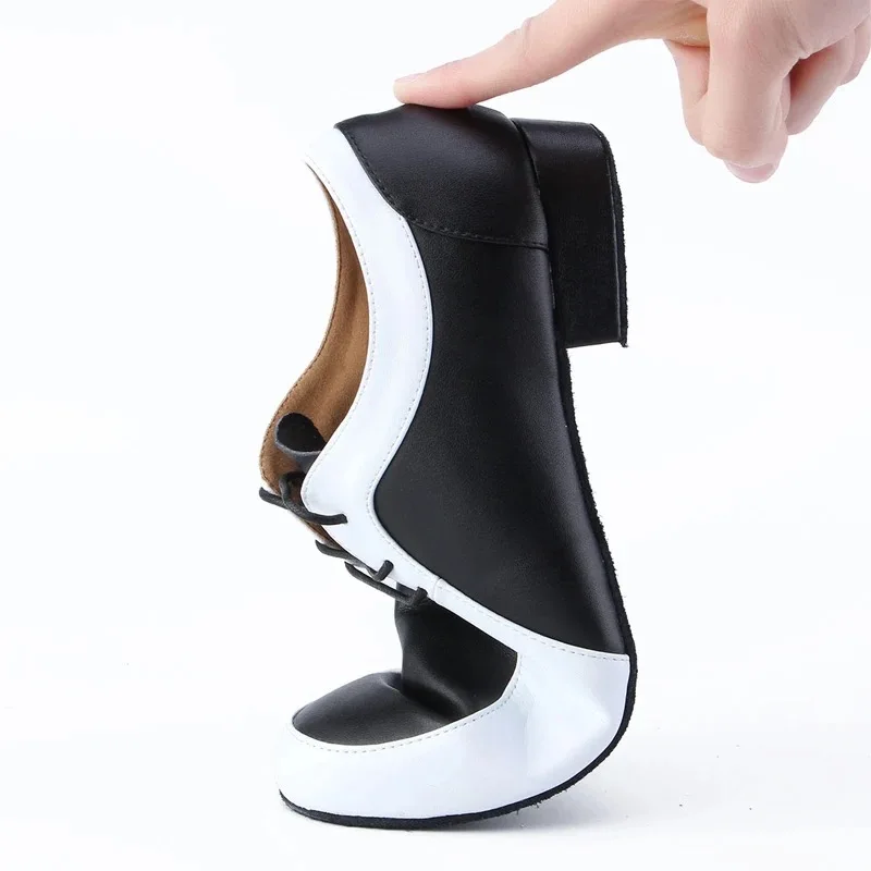 

Venus Lure Men Salsa Tango Modern Leather Square Heels Adults Latin Dance White Low Heel Ballroom Dancing Shoe Rumba Jazz Shoes