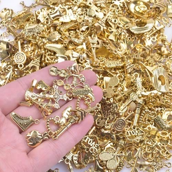 Vintage Gold Color Small Pendant Charms for Jewelry Making - 50pcs Mix (Random 50pcs)