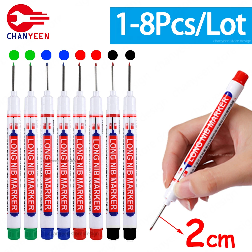 20mm Long Head Marker Pens Woodworking Decoration Deep Hole Marker Pen Marker  Pens For Writing For Deep Hole Ceramic Tile Marker