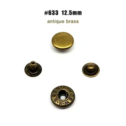 Versatile Metal Snap Button Kit for Leather and Fabric Repair (Antique brass 633)