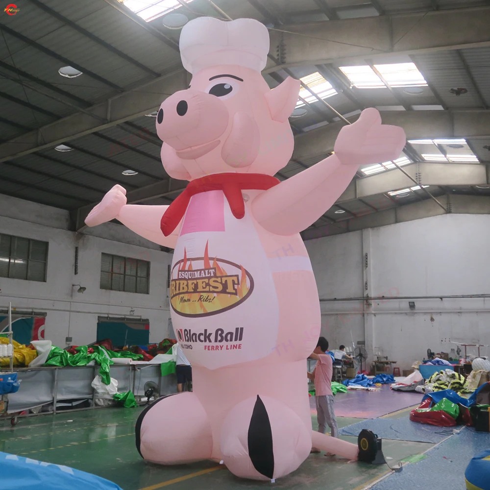 

Бесплатная доставка до двери, высота 4 м/6 м/8 м, огромная надувная реплика в виде свиньи шеф-повара