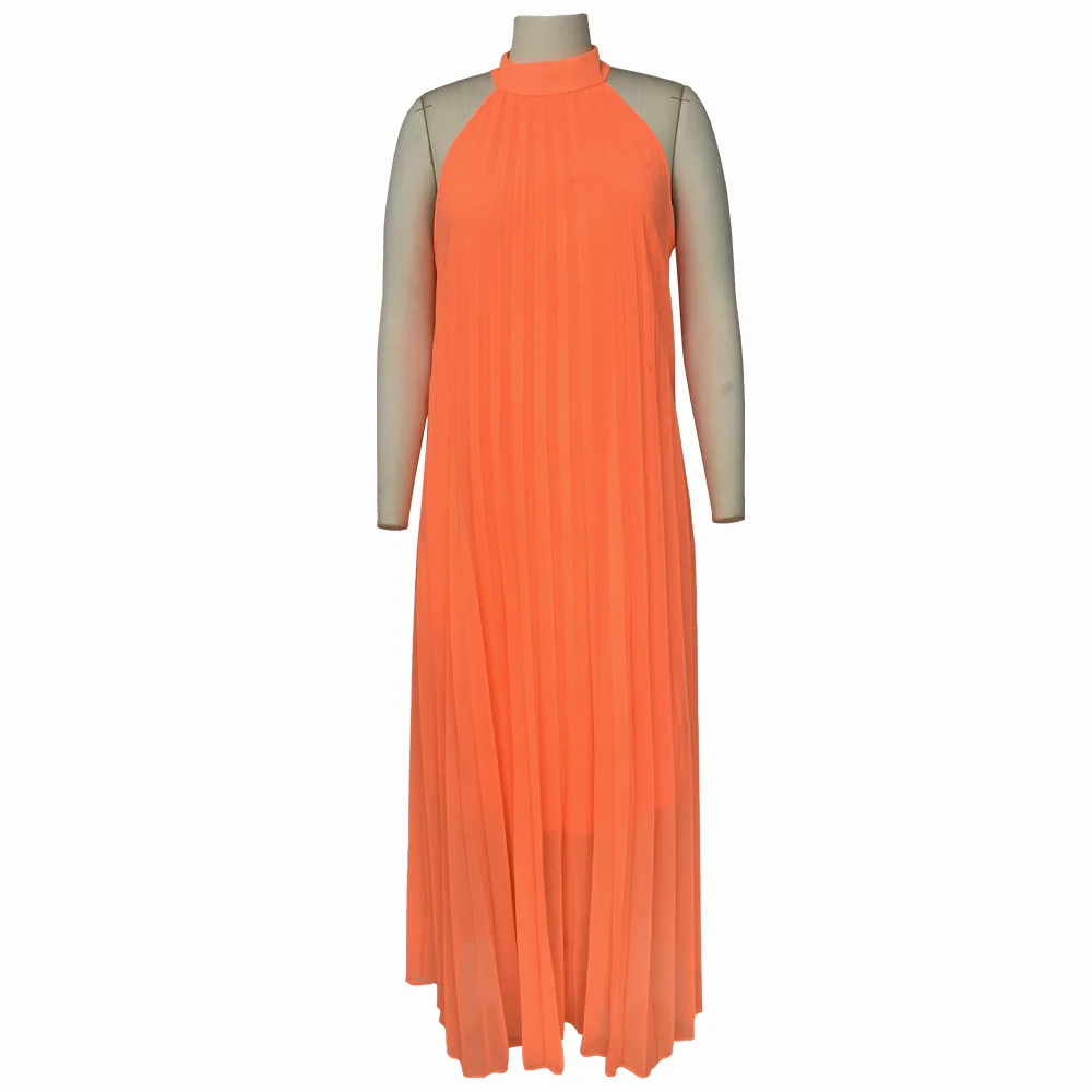 Summer bohemian halter neck mopping stand collar chiffon long dress beach skirt extra long off-the-shoulder dress skirt new larg