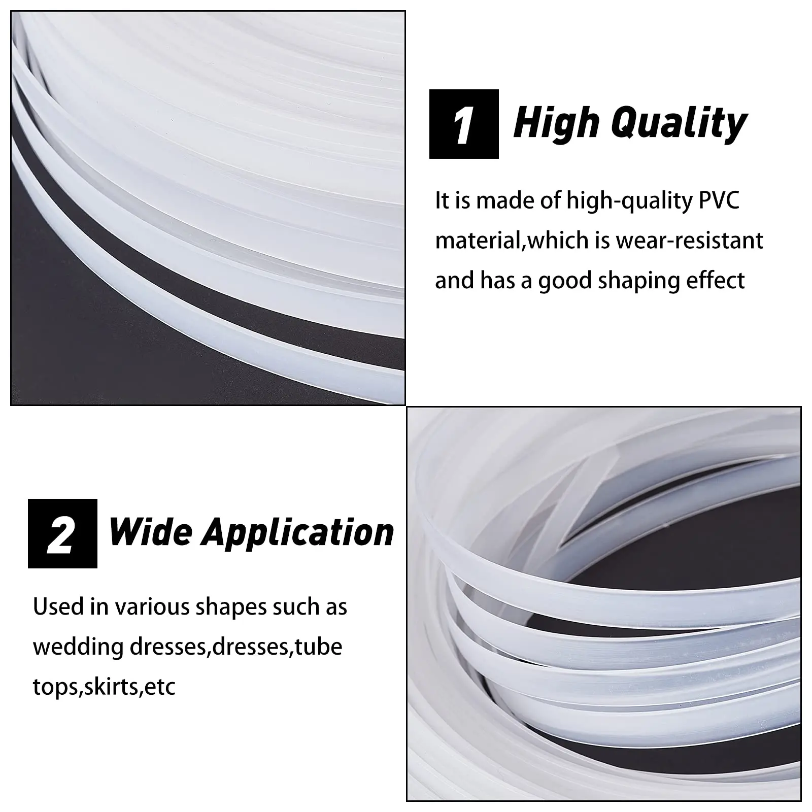 Plastic Boning Corset Webbing 5/10m/Rolls 5-10mm Wide for Sewing Wedding Dress Nursing Caps plastic corset bone