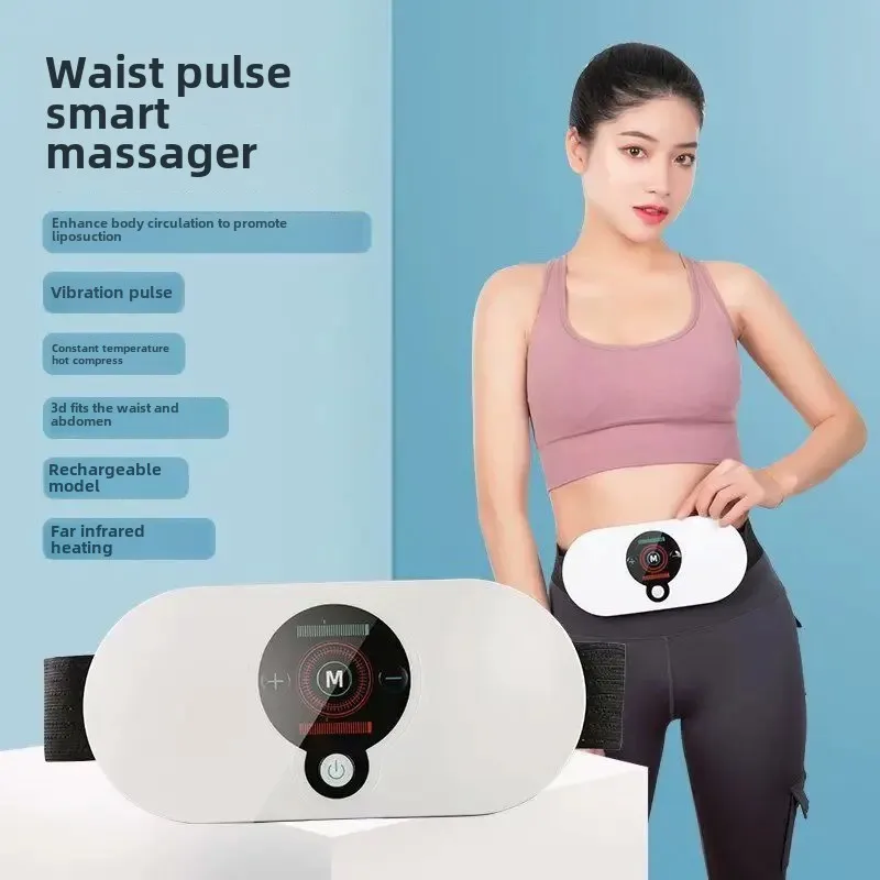 New Abdominal Massager Warm Stomach Care Vibration Waist Belt Hot Compress Abdomen Massager from Mainland China AE Stock