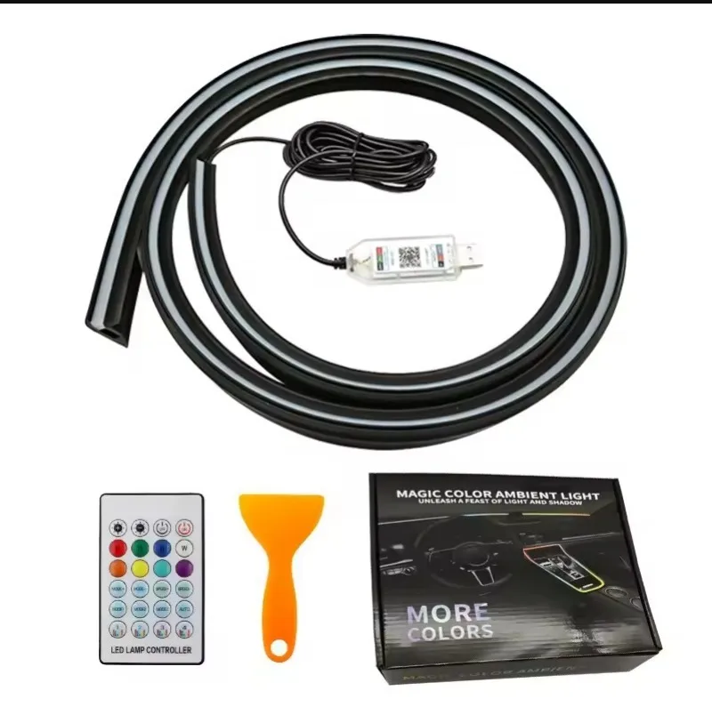 รูปสินค้า กระจก LED รถยนต์ ปรับสีได้ ควบคุมผ่านแอปและรีโมท