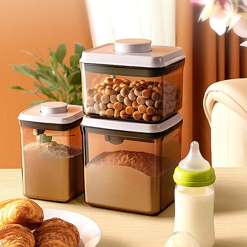 Rectangular Baby Milk Powder Can Plastic Transparent Storage Can