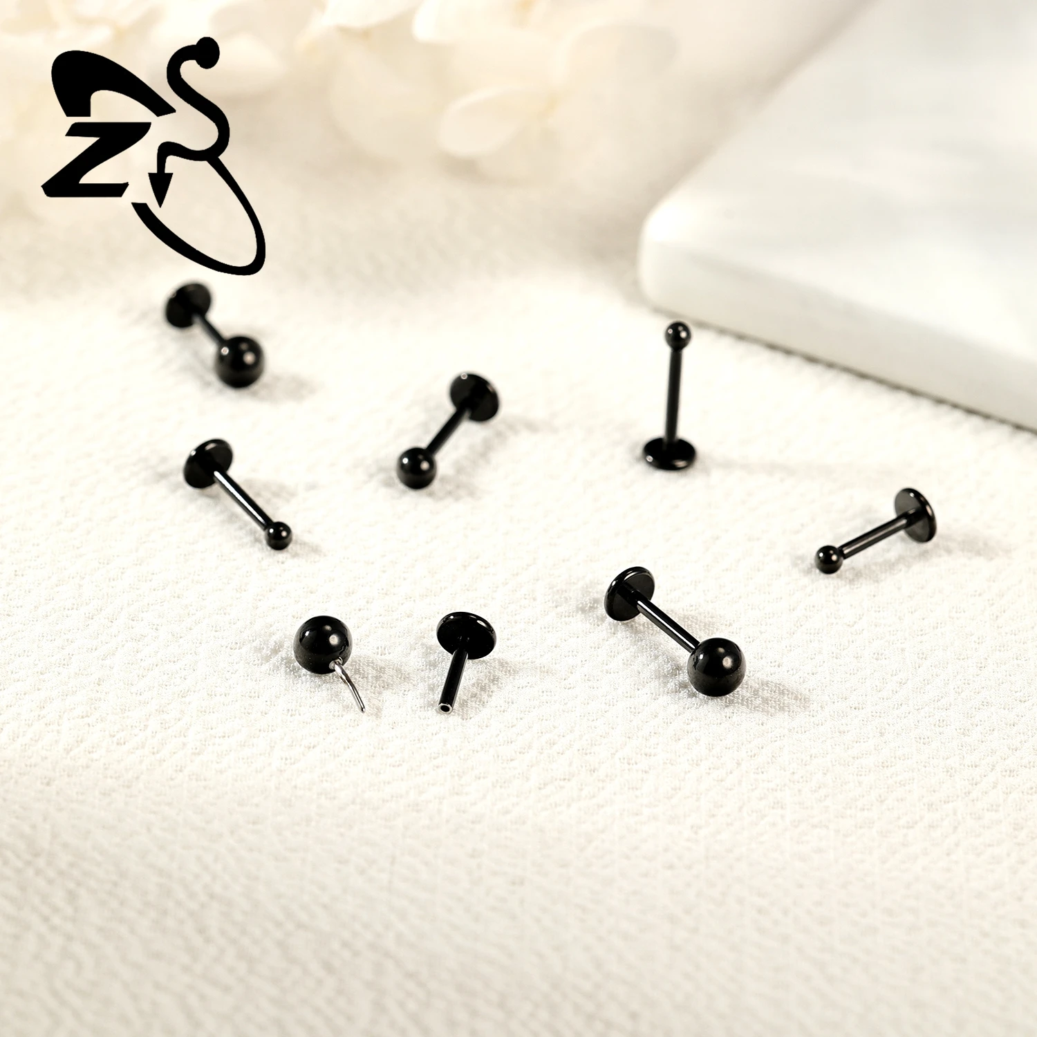 ZS 스테인리스 스틸 립 스터드, 라브렛 립 피어싱, 나선형 연골 피어싱, 귀걸이 쥬얼리, 16G, 18G, 20G, 1 피스 플러그
