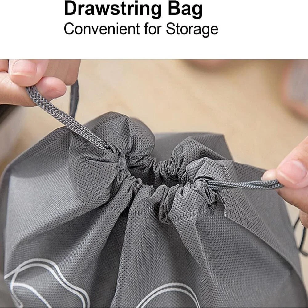 5PCS Bags Large Thickened Non-Woven Fabric Bag Dust-Proof Drawstring Shoe Travel Bag For Packing/Home 3