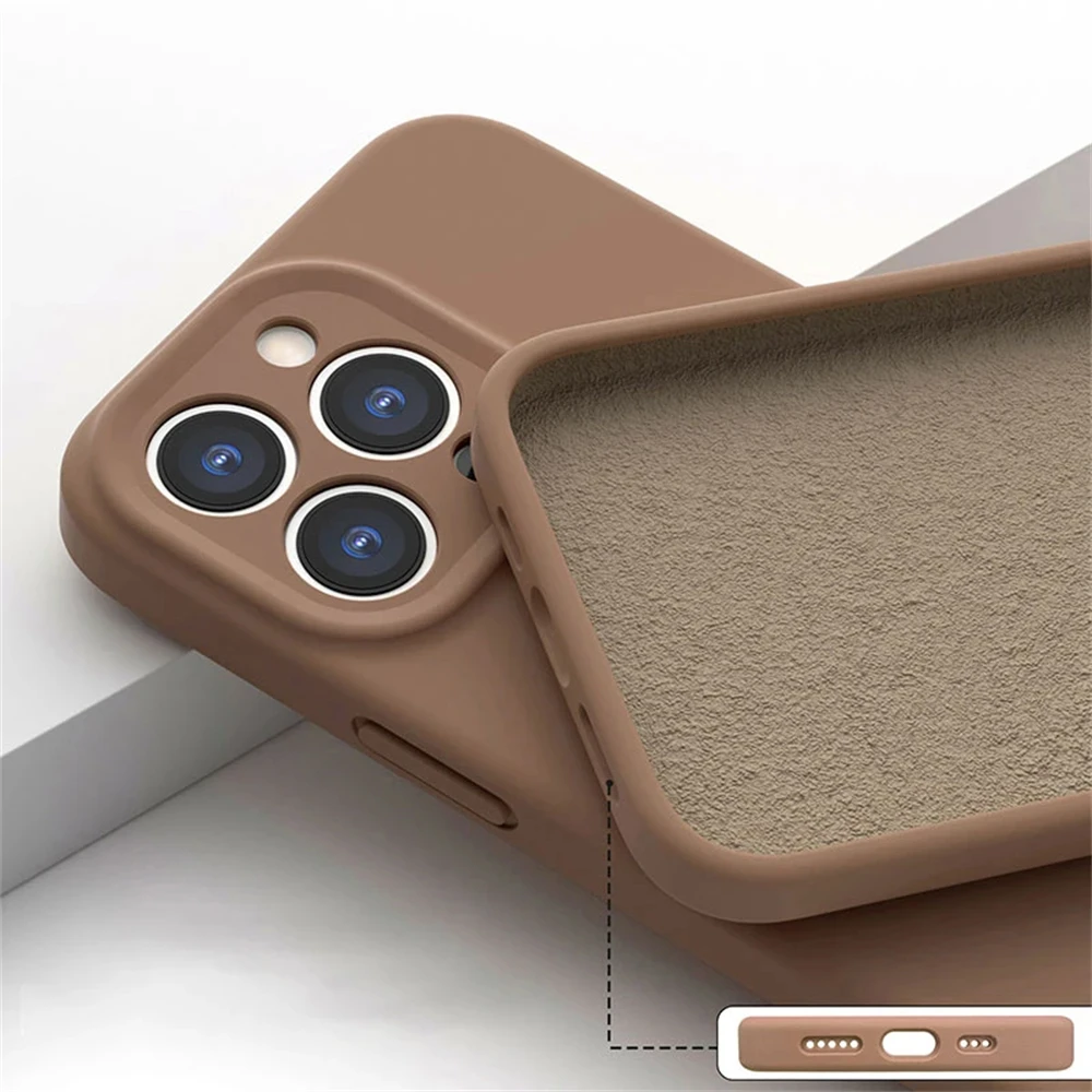 Premium Square Liquid Silicone Phone Case - Colorful Fashion Cover