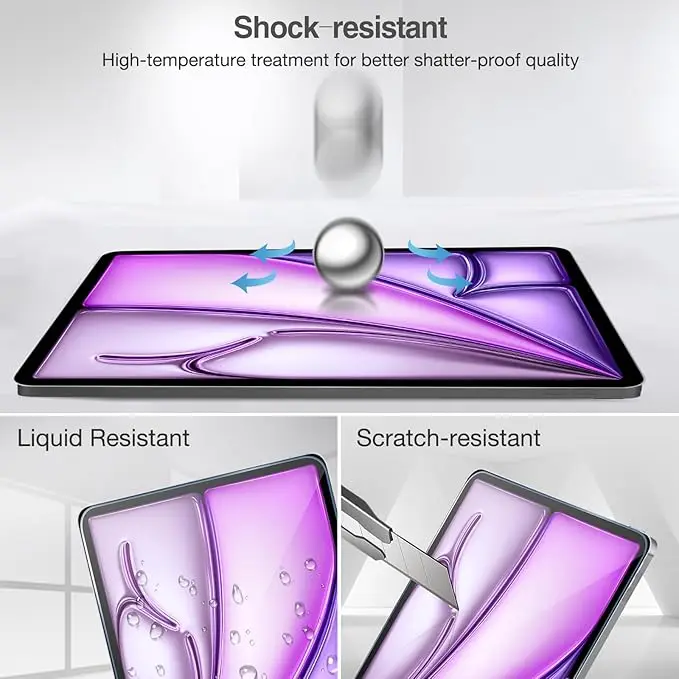 Premium Tempered Glass Screen Protector Set for iPad Air - High Definition Film, Pack of 2