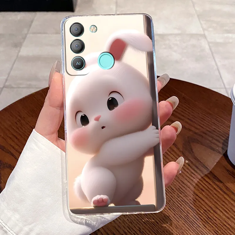 Aesthetic Cute Cat Cartoon Astronaut Transparent Silicone Phone Case