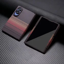 Carbon Fiber Magnetic Protective Back Cover with Hard PC Frame for Galaxy Z Fold 8 Wide (Yellow)