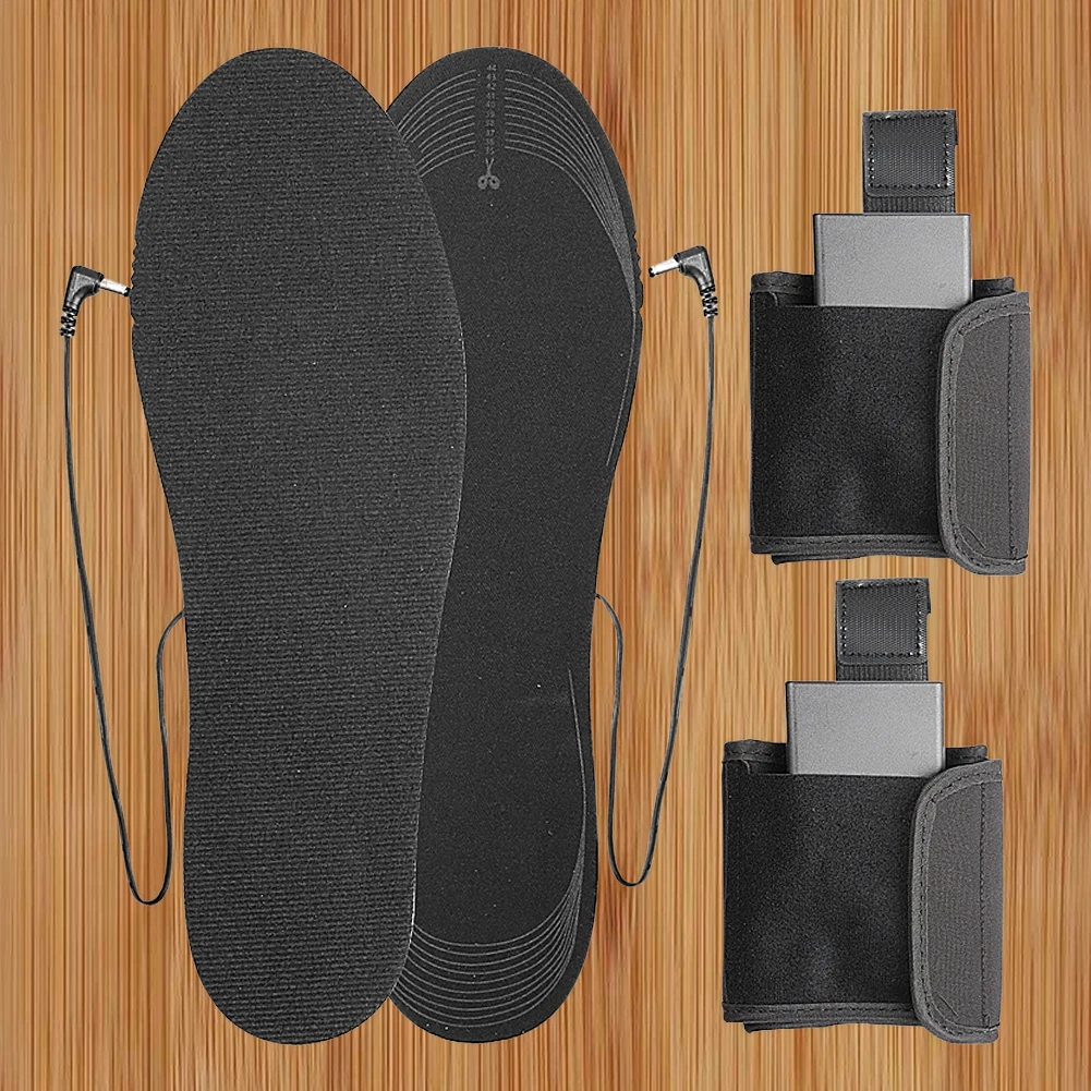 Electric Heated Insoles Battery Box Electric Foot Warmers Reusable Winter Heating Insoles Outdoor Sports