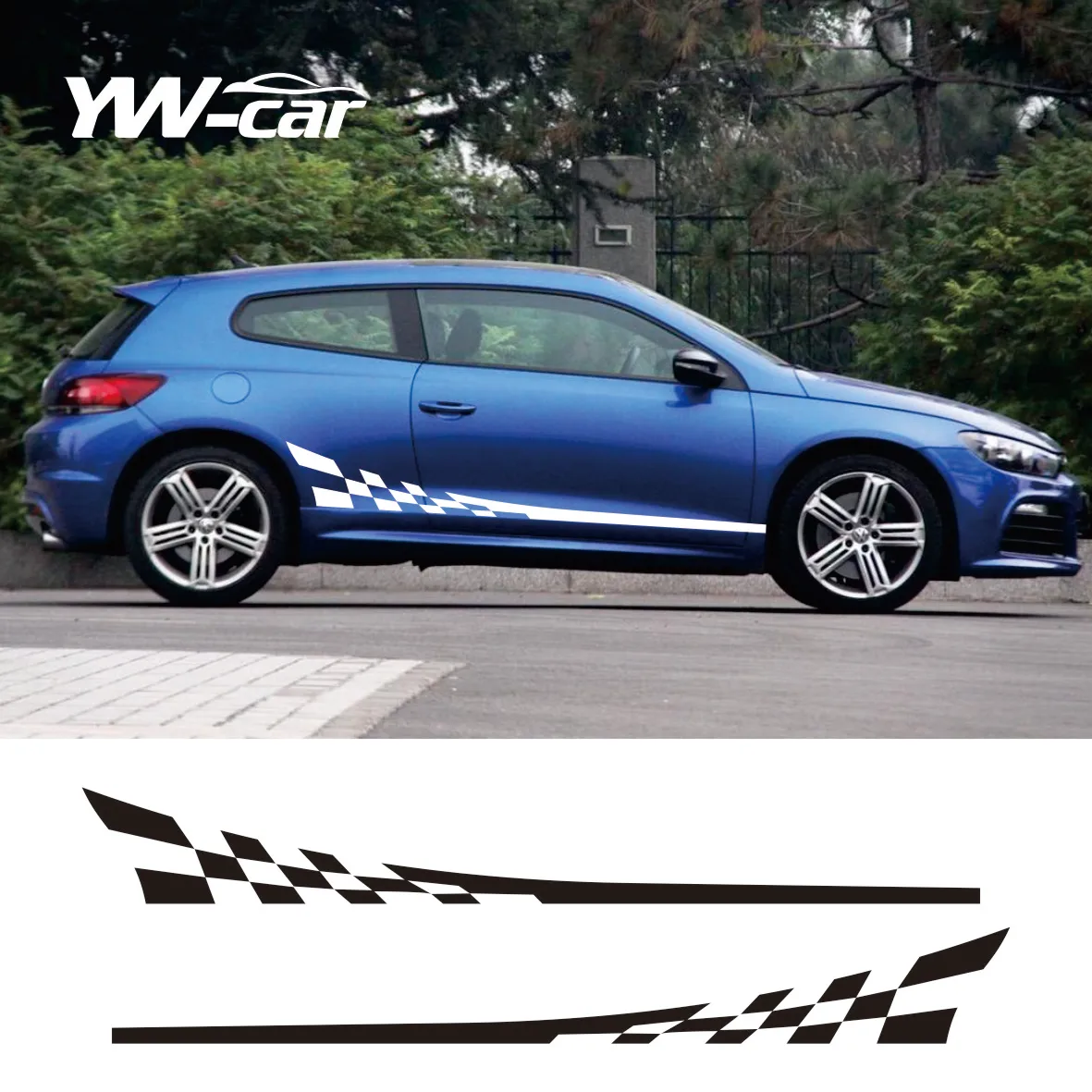 

2pcs/lot 220x25cm Car DIY Both Sides Stickers Race Stripes Camouflage Automobiles Products Car Wrap Vinyl Film Car Accessories