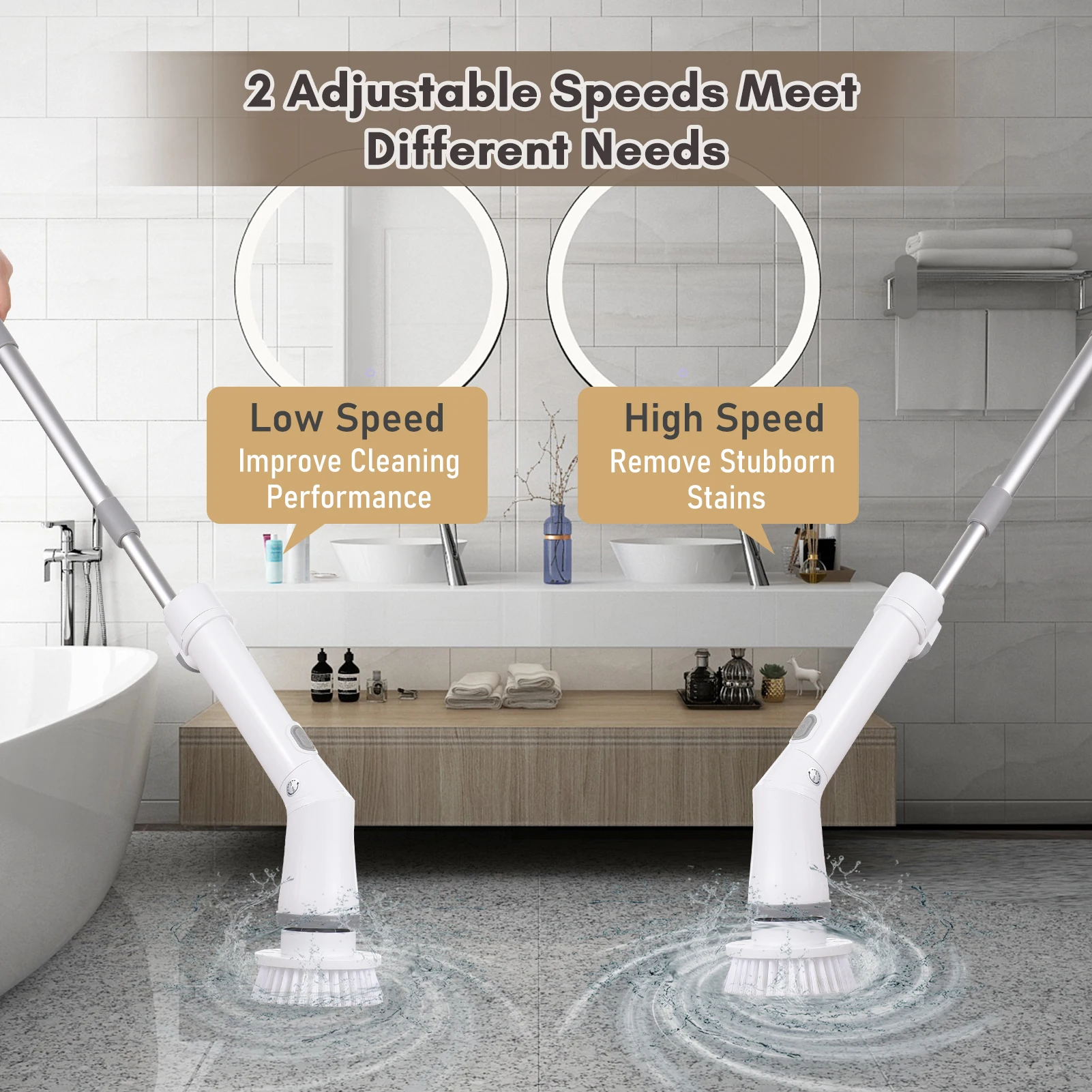 Rechargeable Electric Spin Scrubber High-Speed Cleaning Brush with