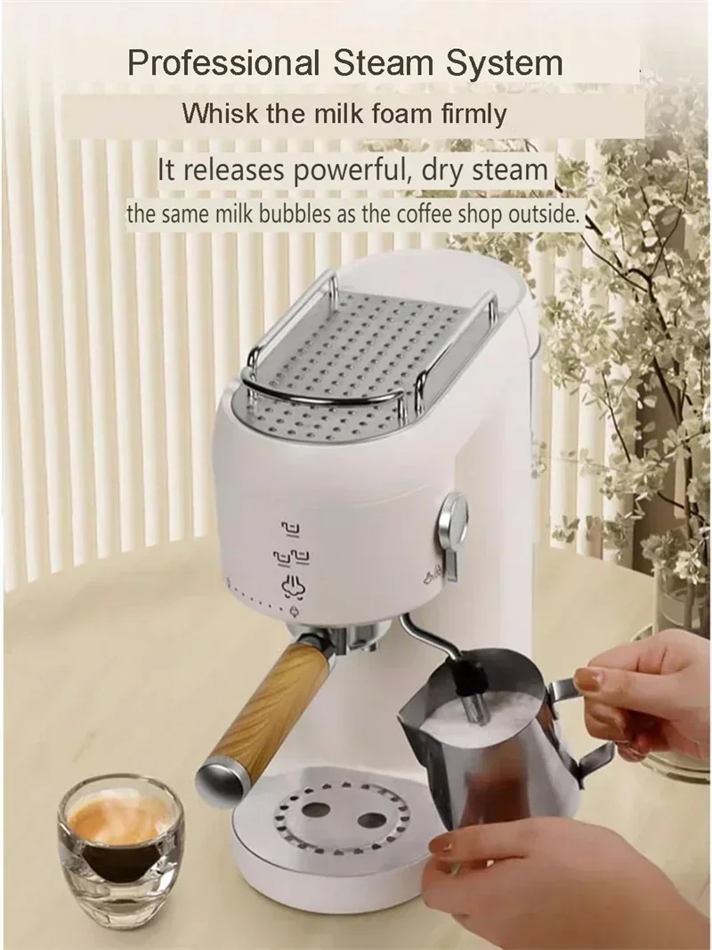 20 Bar halbautomatische Espressomaschine Pulver-Espressomaschine mit Dampfdüse Edelstahl-Cappuccino-Maschine Heißer Dampf – Detail 13