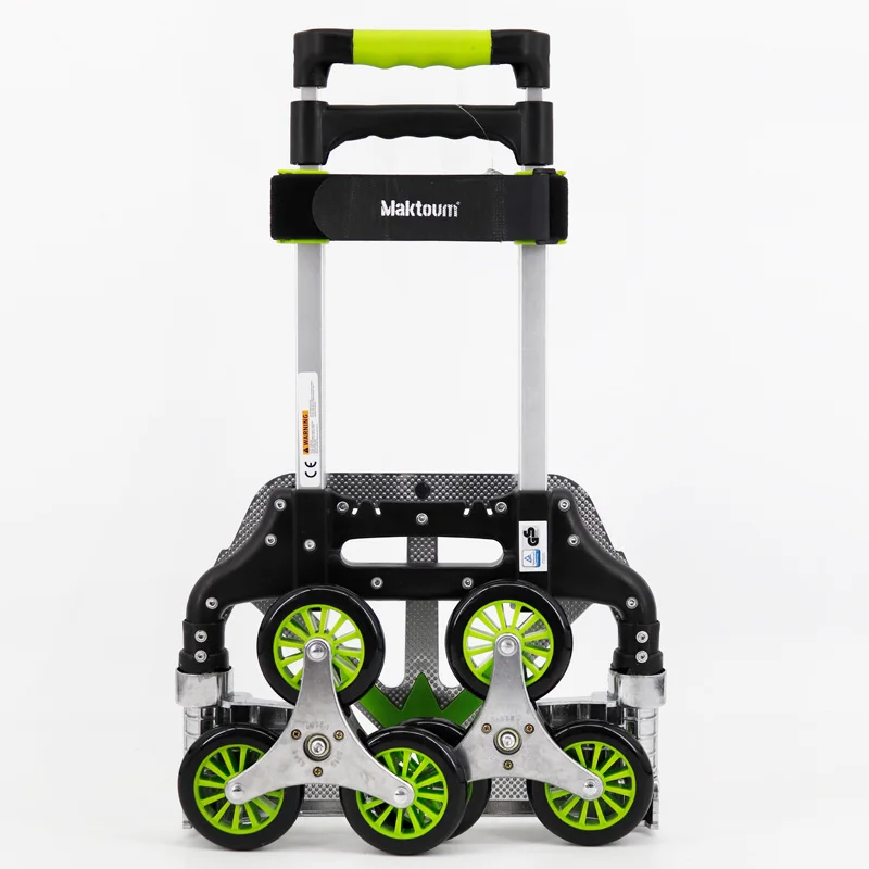 Stair Climbing Trolley Six-wheeled Stair-climbing Truck Pull-bar Folding Portable Trailer