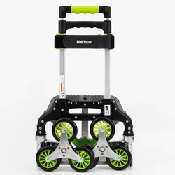 Stair Climbing Trolley Six-wheeled Stair-climbing Truck Pull-bar Folding Portable Trailer