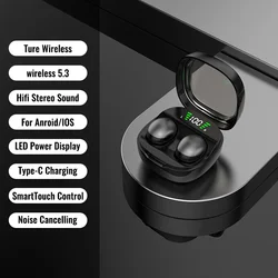 Compact Bluetooth 5.3 Hi - Fi Earbuds with Touch Control (Black)