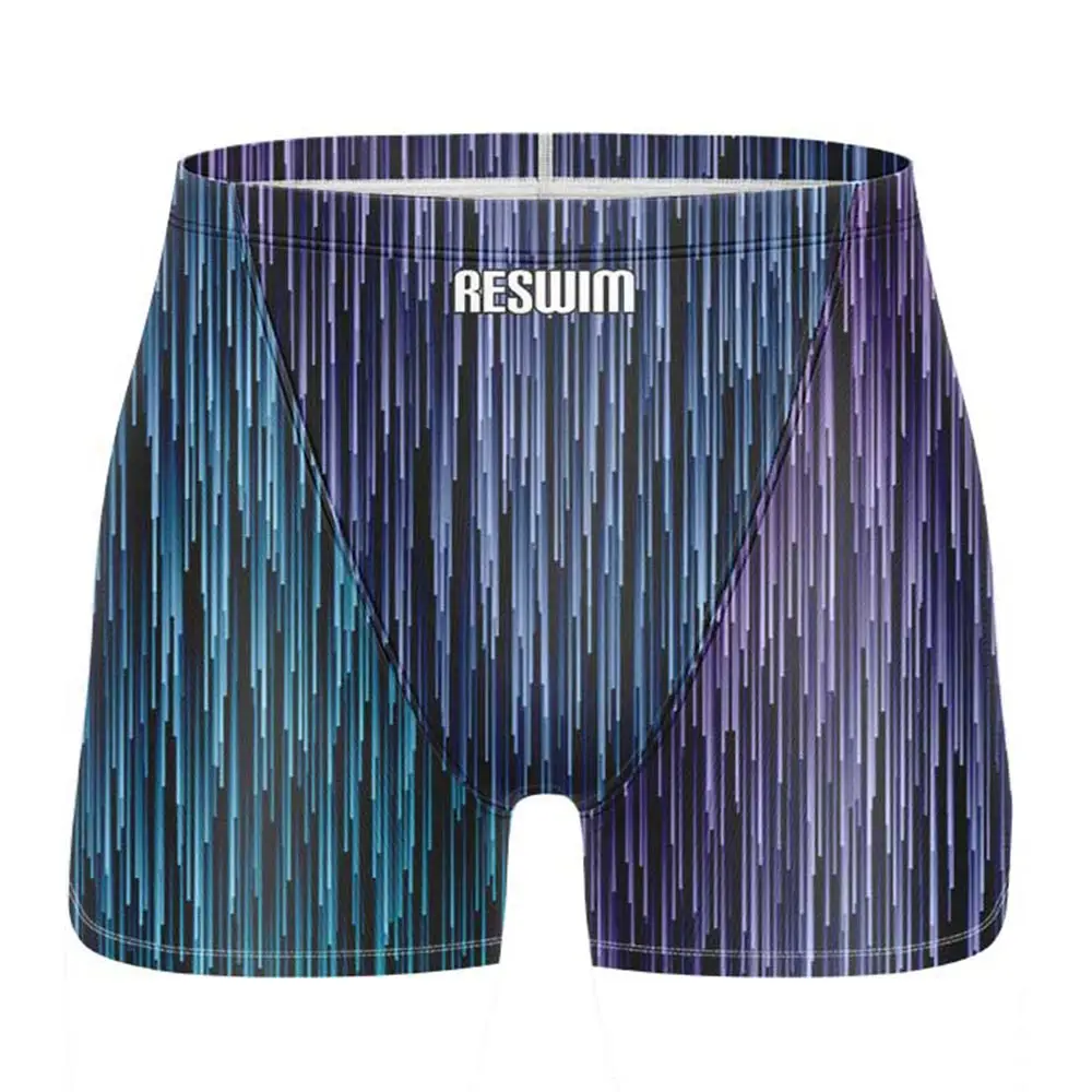 Men's Pro Swim Jammer Athletic Practice Knee-Length Swimsuit Shorts Beach Tights Swimwear Quick Dry Sufing Swimming Trunks
