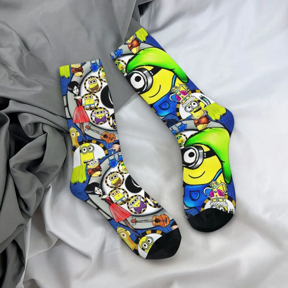Custom Cool Print M- Minions Cartoon Socks for Women Men Stretchy Summer Autumn Winter M- Minions Bananas Crew Socks 108 S025d4991e14849b1bac890ab02fee57aJ