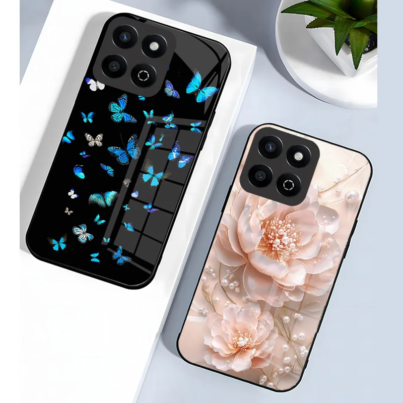 Enhanced Tempered Glass Hard PC Back Case with TPU Bumper