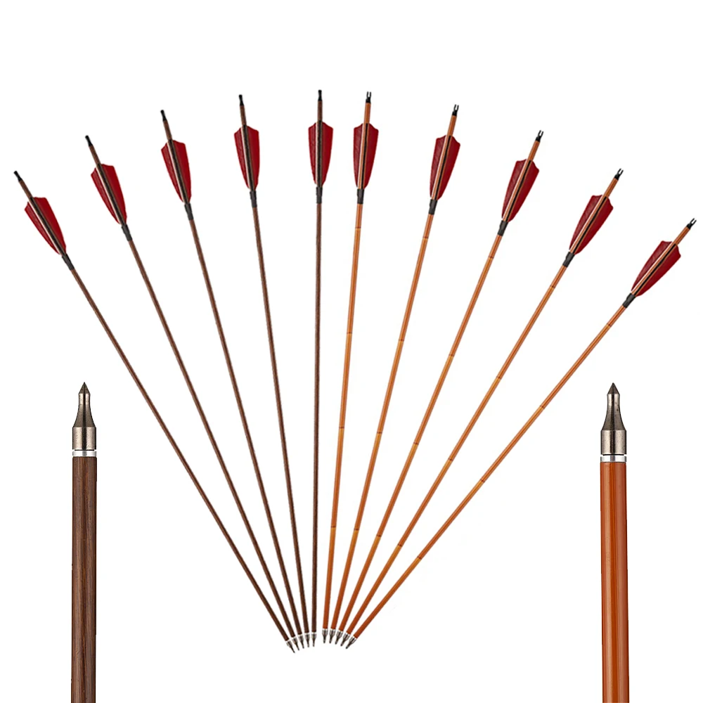 

6pcs 30Inch Carbon Arrow Spine 500 with Real Feather Replaceable Arrowhead for Compound/Recurve Bow Archery Hunting