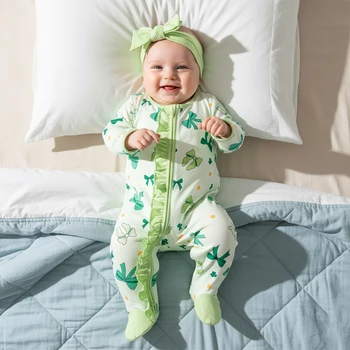 Irish Shamrock Zip Footie 1