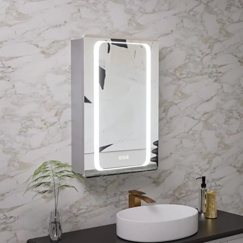 20x30" LED Lighted Mirror Aluminum Bathroom Recessed Medicine Cabinet