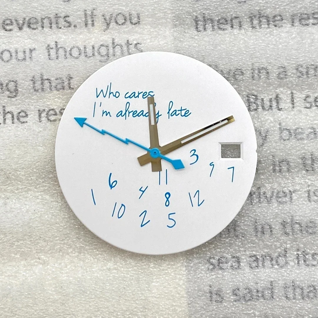 Sleek 28.5mm DIY Watch Dial – Bold 'It's Already Late' Design
